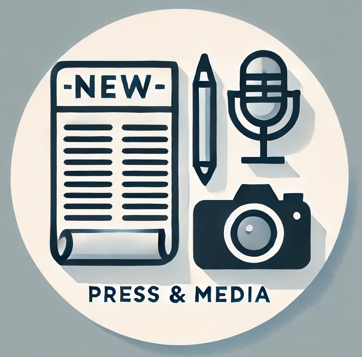 Die Abbildung zeigt typische Media Icons, Kamera, Mikro, Stift und Newsblatt